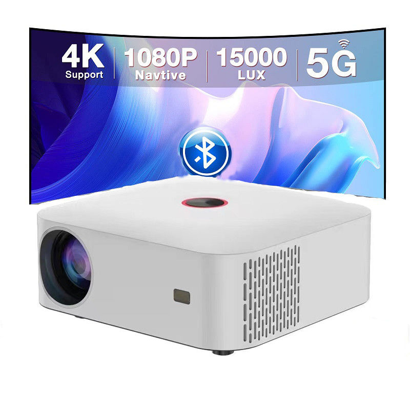 Proyector inteligente portátil de 200W de 5,0 pulgadas de pantalla LCD, proyector pequeño de cine en casa ligero
