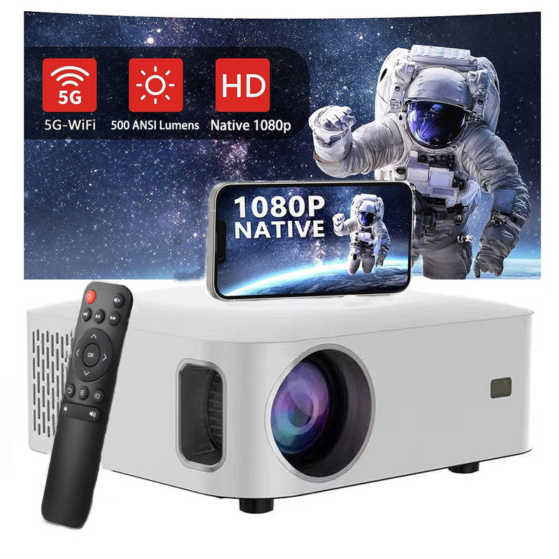 Proyector inteligente portátil de 200W de 5,0 pulgadas de pantalla LCD, proyector pequeño de cine en casa ligero