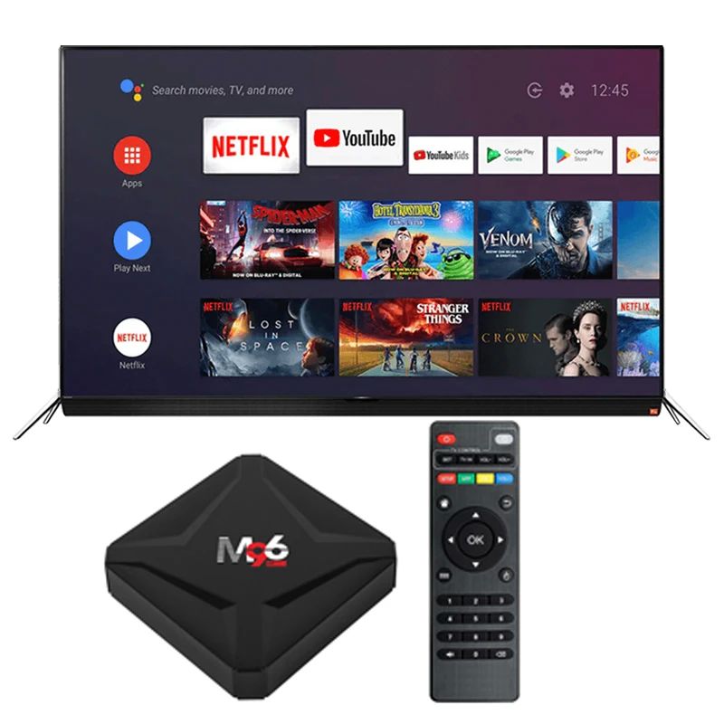 10 bits Smart TV Box M96 Mini con H.265 4K 75fps Decodificador de vídeo 4GB DDR4 RAM