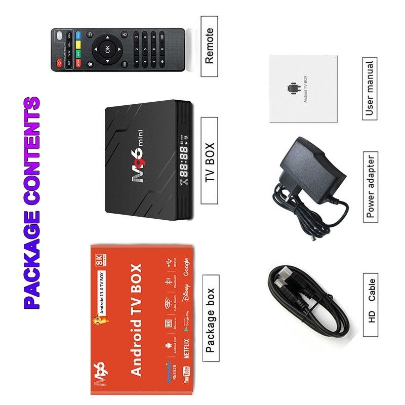 HDMI 2.1 Smart Media Box Durable, portátil Android TV Box para el televisor inteligente