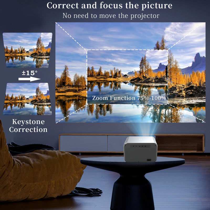 AC100-240V, 50/60Hz Android 9.0 Nuevo producto enfoque eléctrico LED+LCD proyector HDMI 200 lúmenes