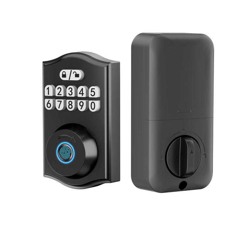 Cerradura de puerta inteligente, cerradura de puerta de entrada sin llave, cerradura de puerta de huellas dactilares Cerradura de teclado cerradura con 2 llaves, cerraduras inteligentes para la puerta de entrada