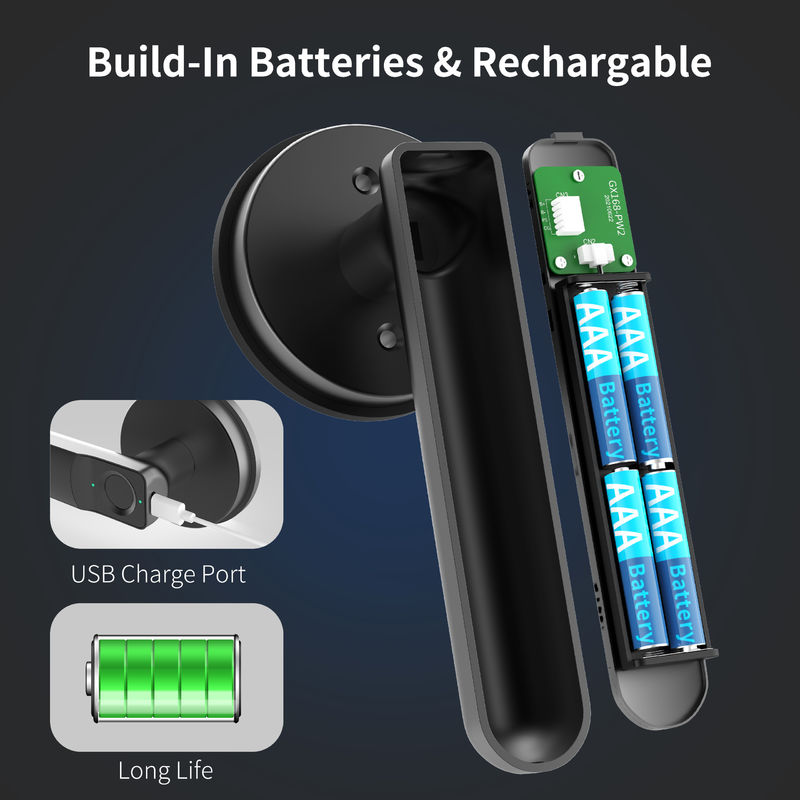 Cerradura de puerta con huella digital inteligente C01, cerradura de puerta sin llave con mango, cerradura de puerta biométrica