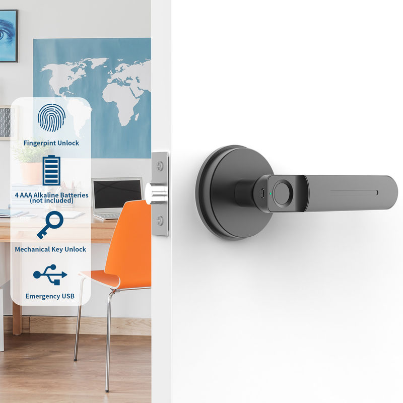 Cerradura sin llave de la puerta de la habitación, función de aplicación inteligente, cerradura de la puerta de las huellas dactilares, para dormitorio / oficina