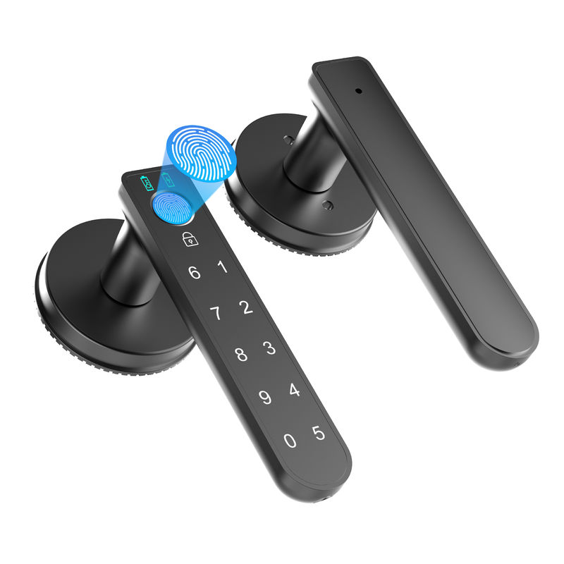 Contraseñas inteligentes, C02 Cerradura de puertas de huellas dactilares con teclados, pulsera de puertas de huellas dactilares sin llave Cerradura de puertas de entrada para el hogar / oficina