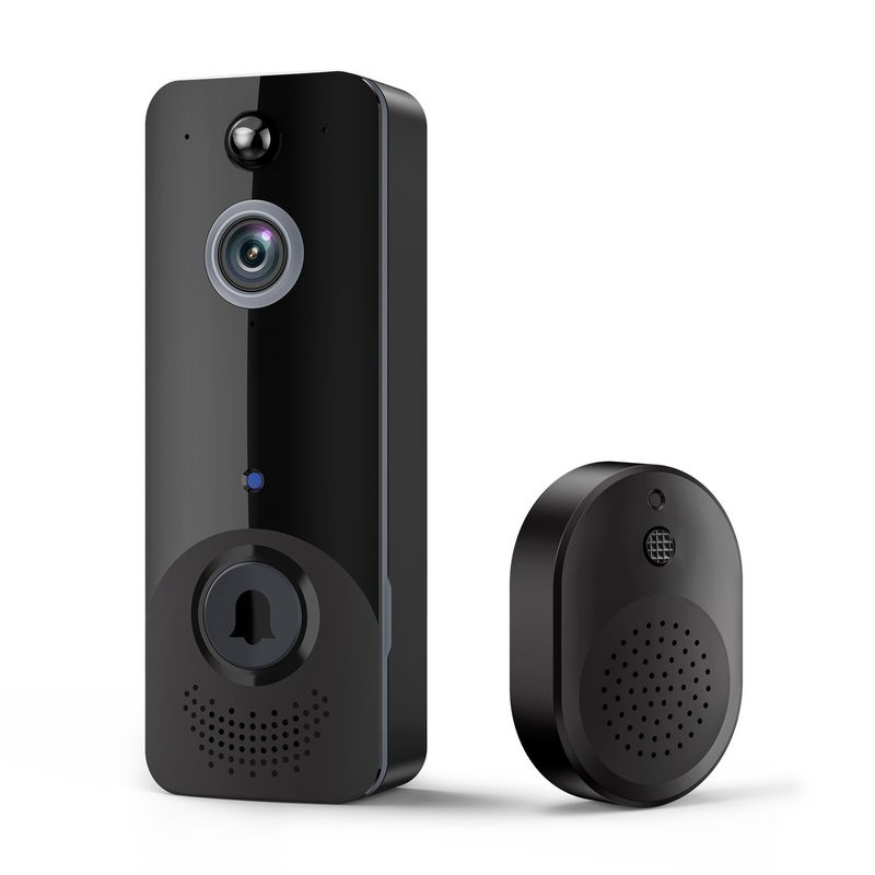 Aplicación Smart Wireless Ring Campanilla con timbre de 140 grados Ángulo ancho de baja potencia Campanilla de puerta de vídeo