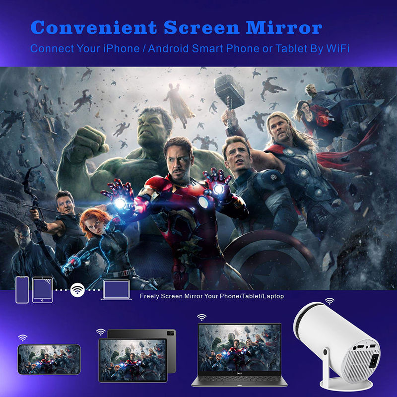 Android 11.0 Proyector de cine en casa HY300 Multimedia Propósito 150 ANSI Lumens 60W HDMI